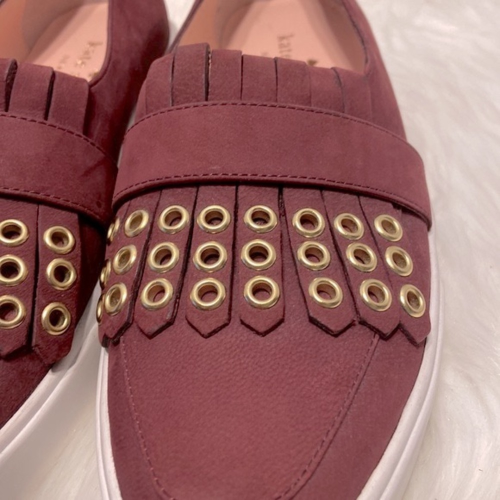 Kate Spade Courtney Grommet Slip On Burgundy Size 5 1/2 - Picture 6 of 11